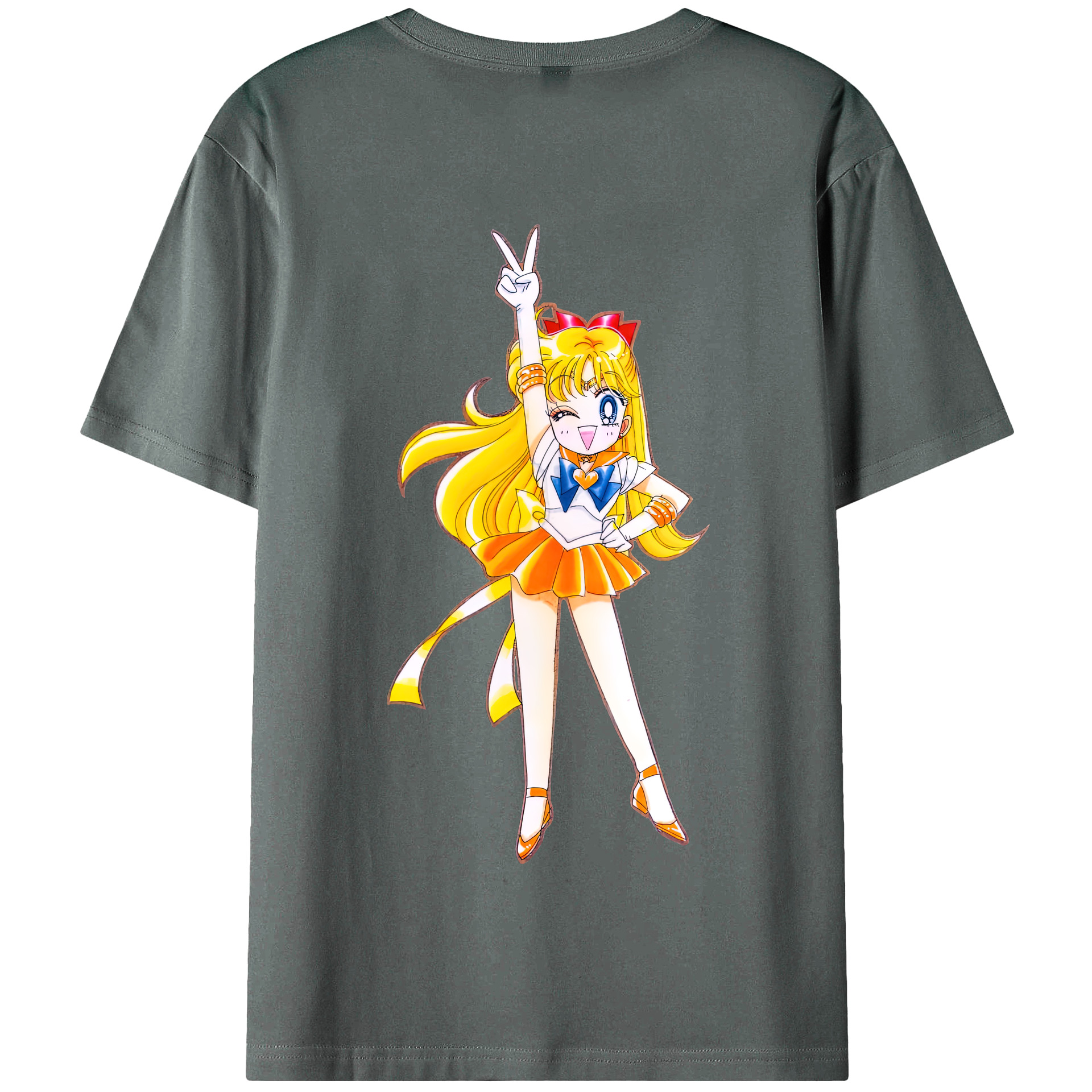 （画像用） 美少女戦士セーラームーン 愛野 美奈子 あいの みなこ Sailor Moon Aino Minako 綿100％半袖Tシャツ（背面プリント）